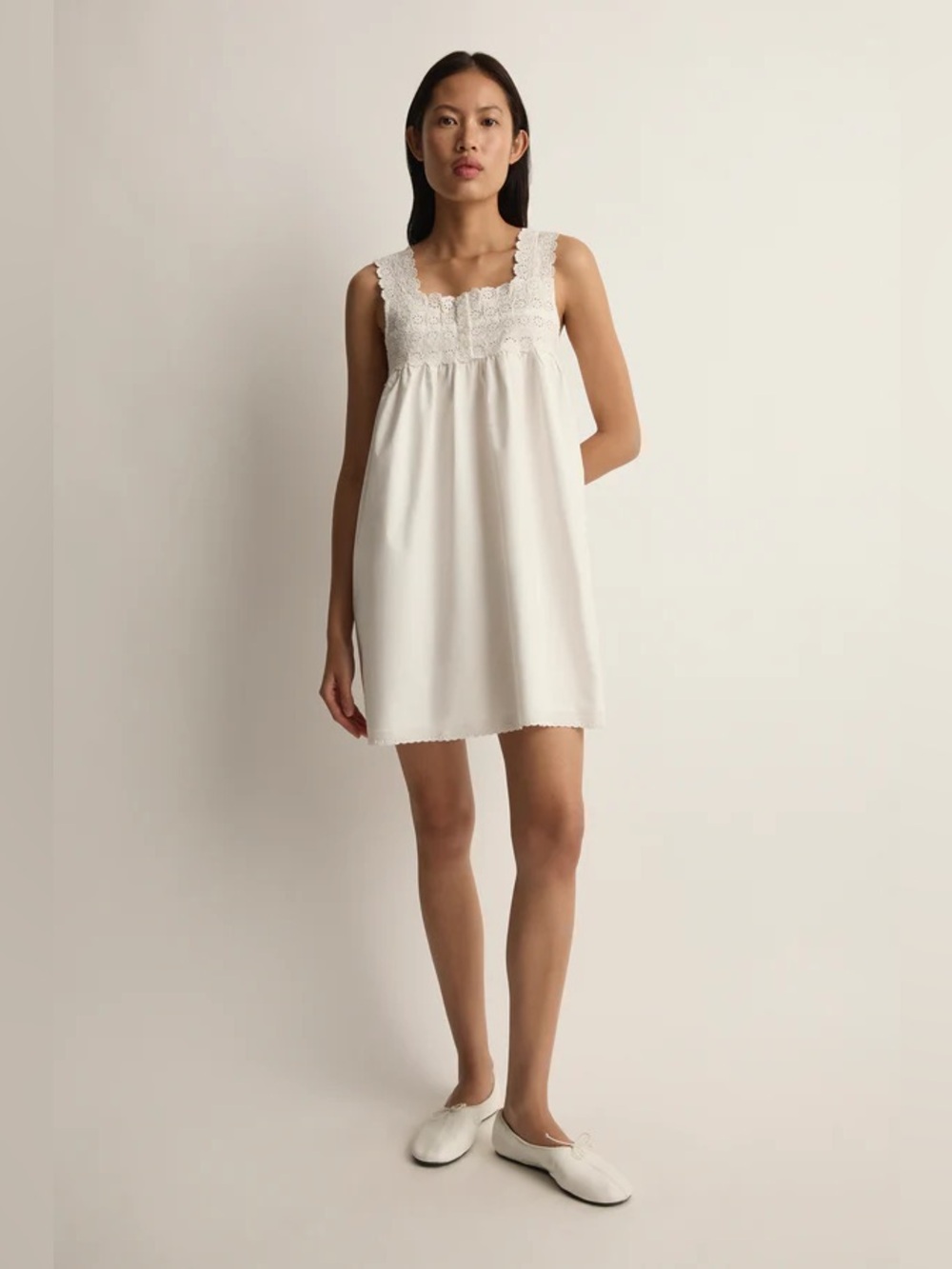 Posse XS Ezra Shift Mini Dress Vintage White